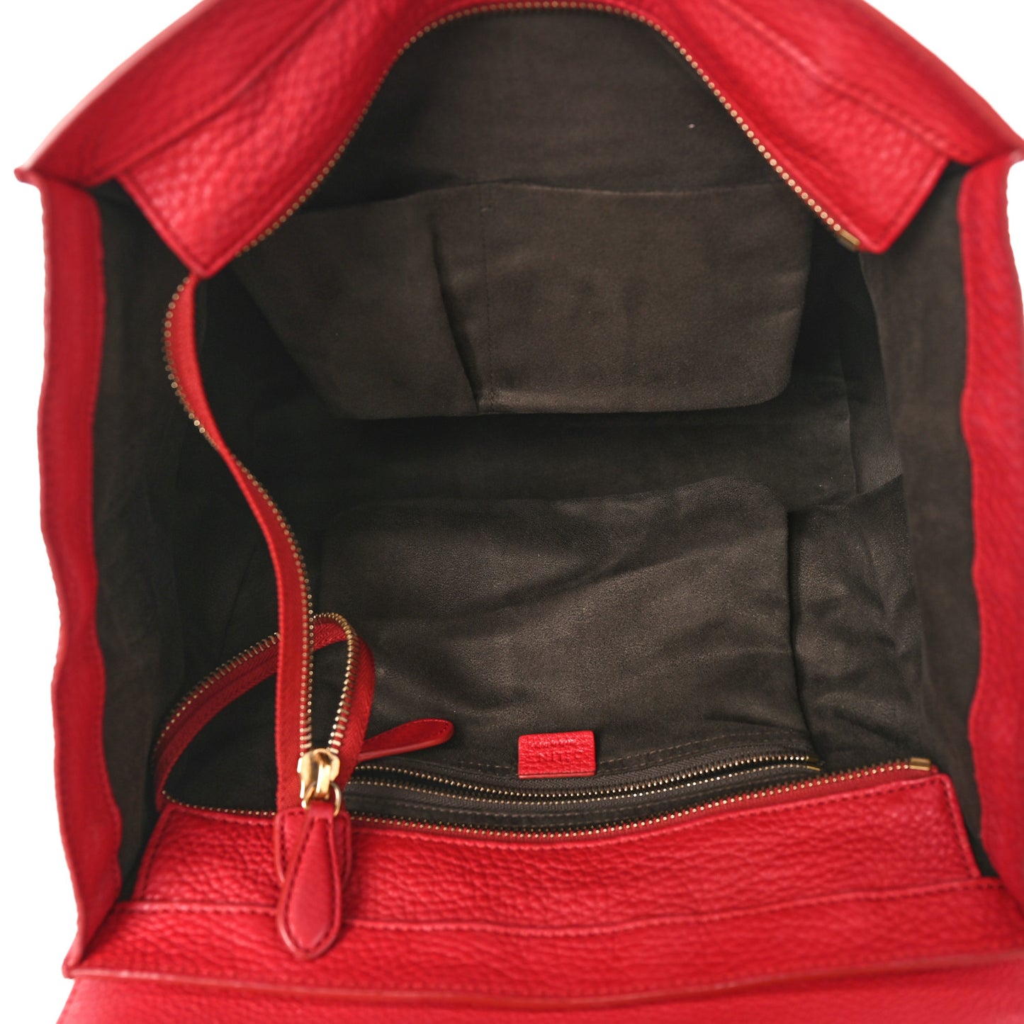 Drummed Calfskin Mini Luggage Red