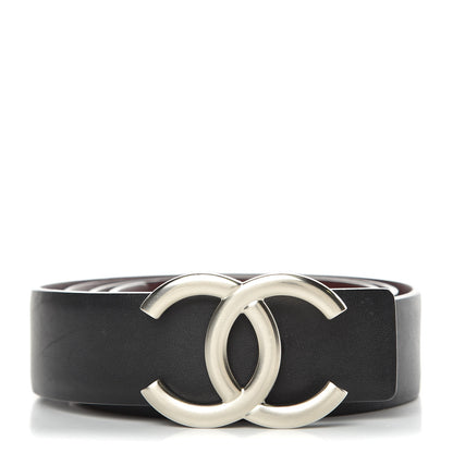 Chanel Calfskin CC Reversible Belt 85 Black Burgundy 1 of 7