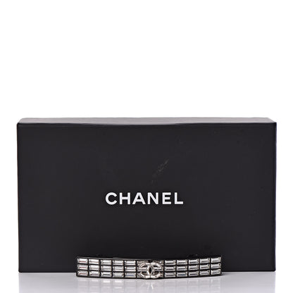 Chanel Crystal CC Hair Clip Barrette Silver 6 of 6