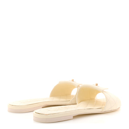 Chanel Lambskin Quilted CC Turnlock Sandals 41 Ivory 5 of 14