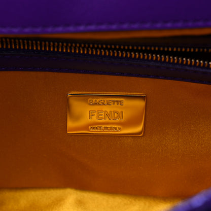 Fendi Sequin Paillettes Shiny Nappa Sex and the City Baguette Viola Purple Rain 6 of 8