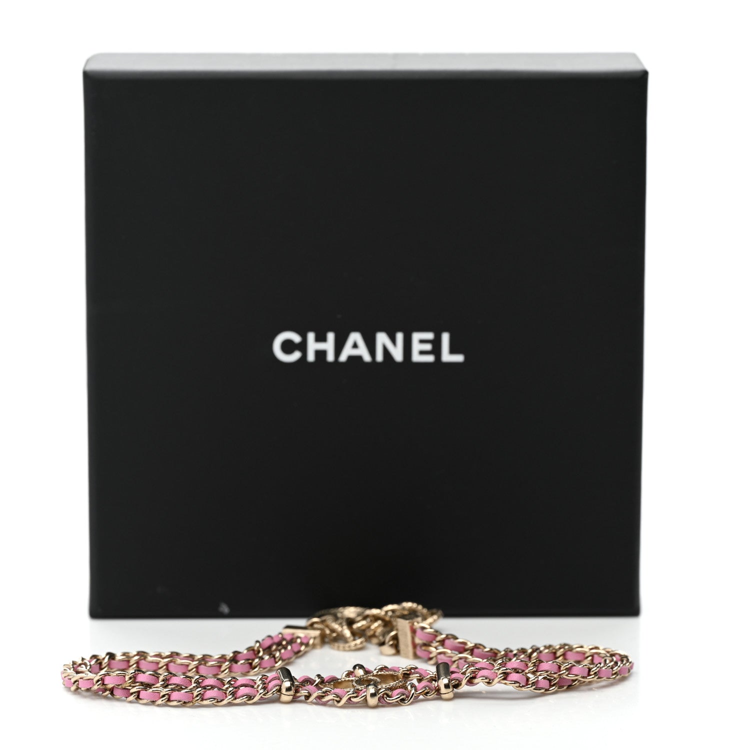 Chanel Metal Lambskin CC Chain Link Necklace Pink 6 of 6