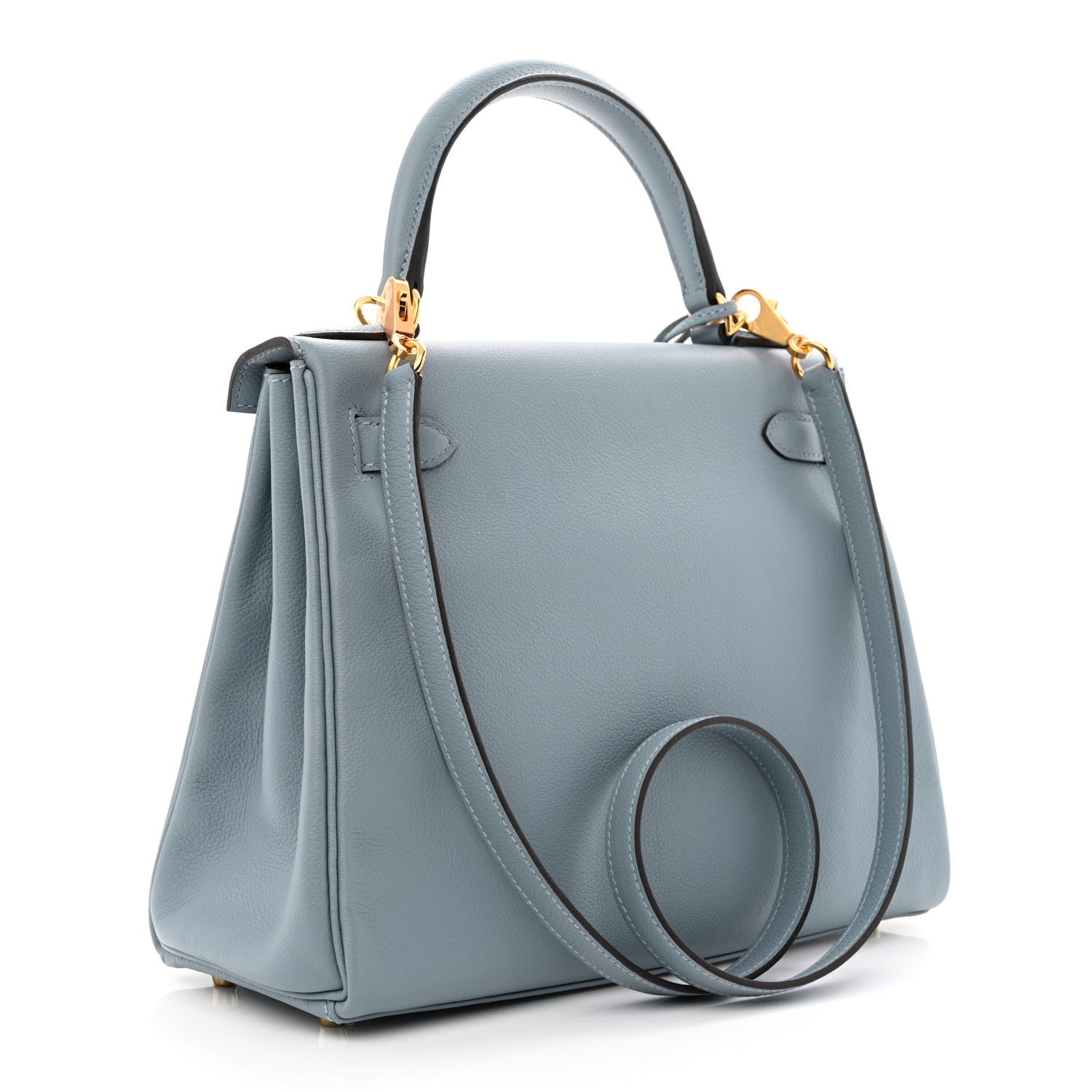 Hermes Evercolor Kelly Retourne 28 Bleu Lin 3 of 11