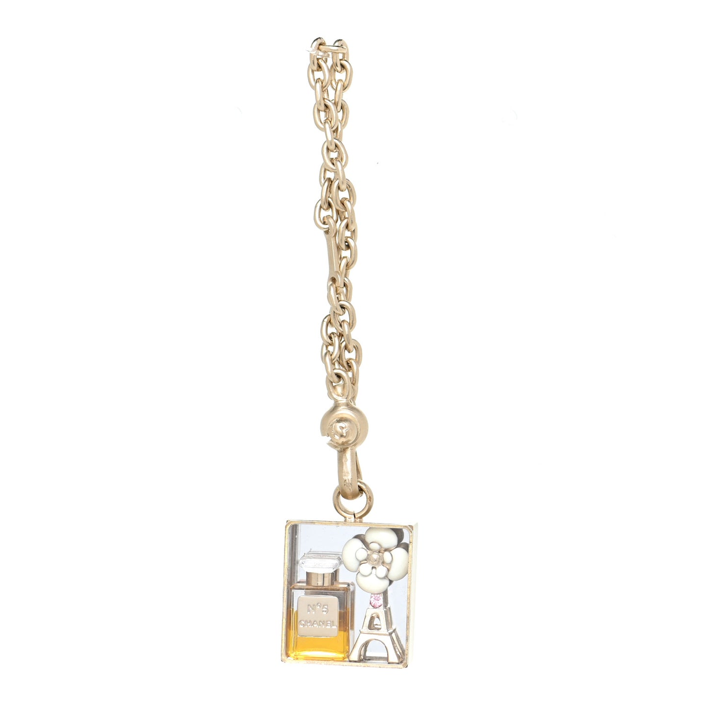 Resin Crystal Bag Charm Gold