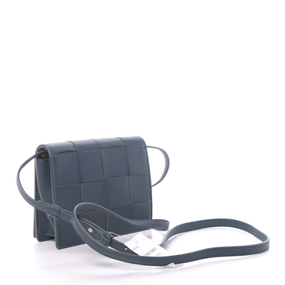 Bottega Veneta Lambskin Maxi Intrecciato Mini Cassette Crossbody Bag Petrol Blue 3 of 9