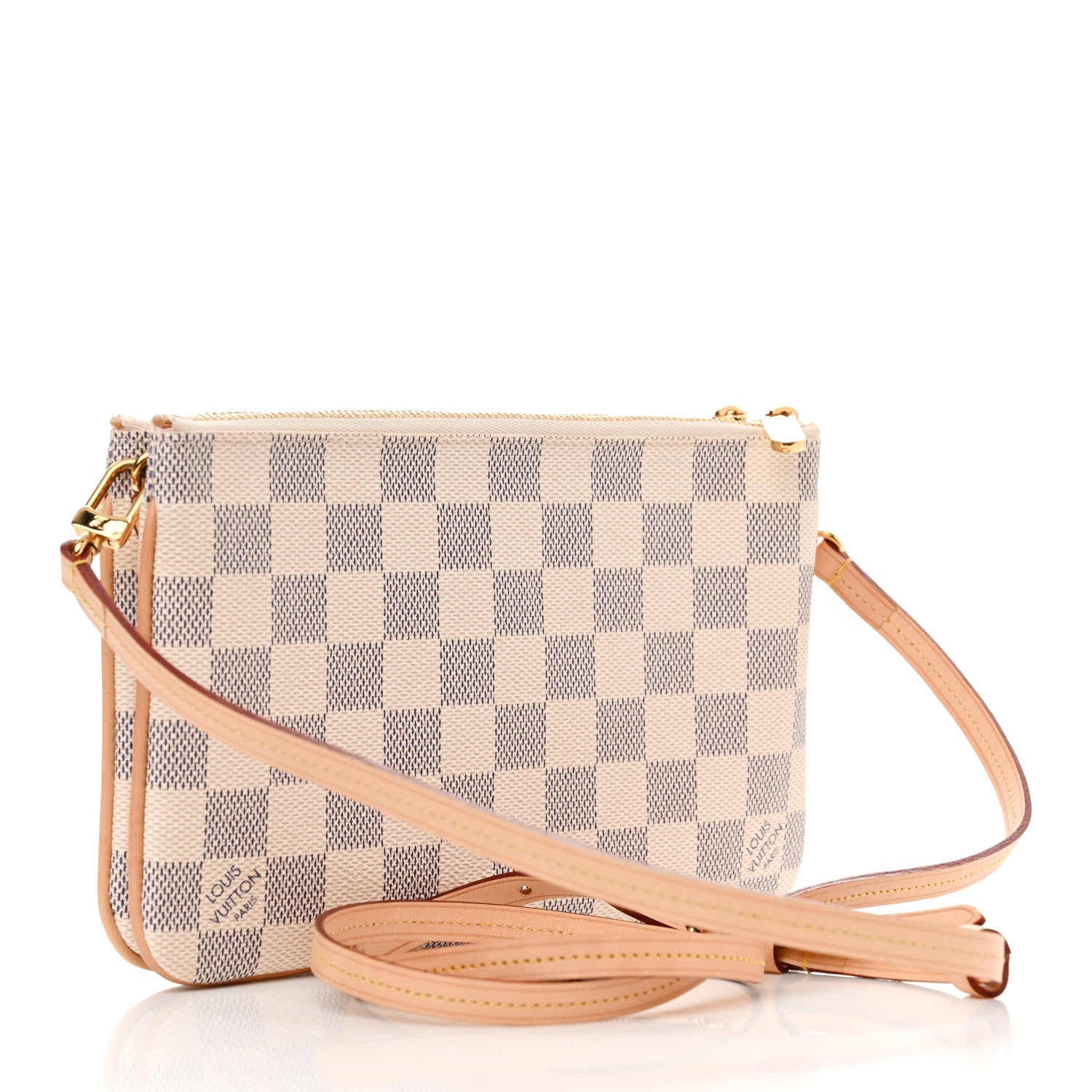Louis Vuitton Damier Azur Double Zip Pochette 3 of 12