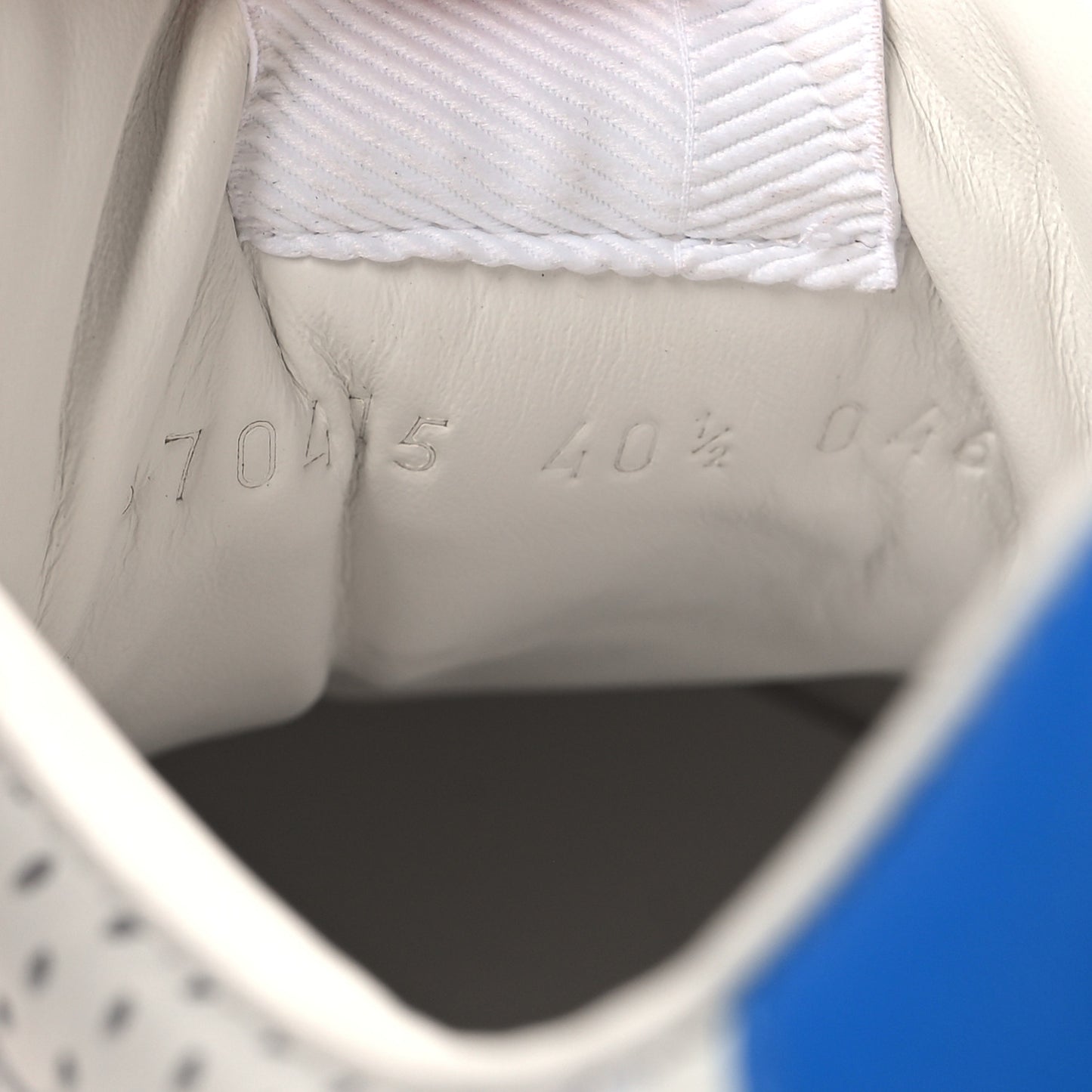 Calfskin Web Perforated Womens Platform 55mm Sneakers 40.5 White Bright Splash