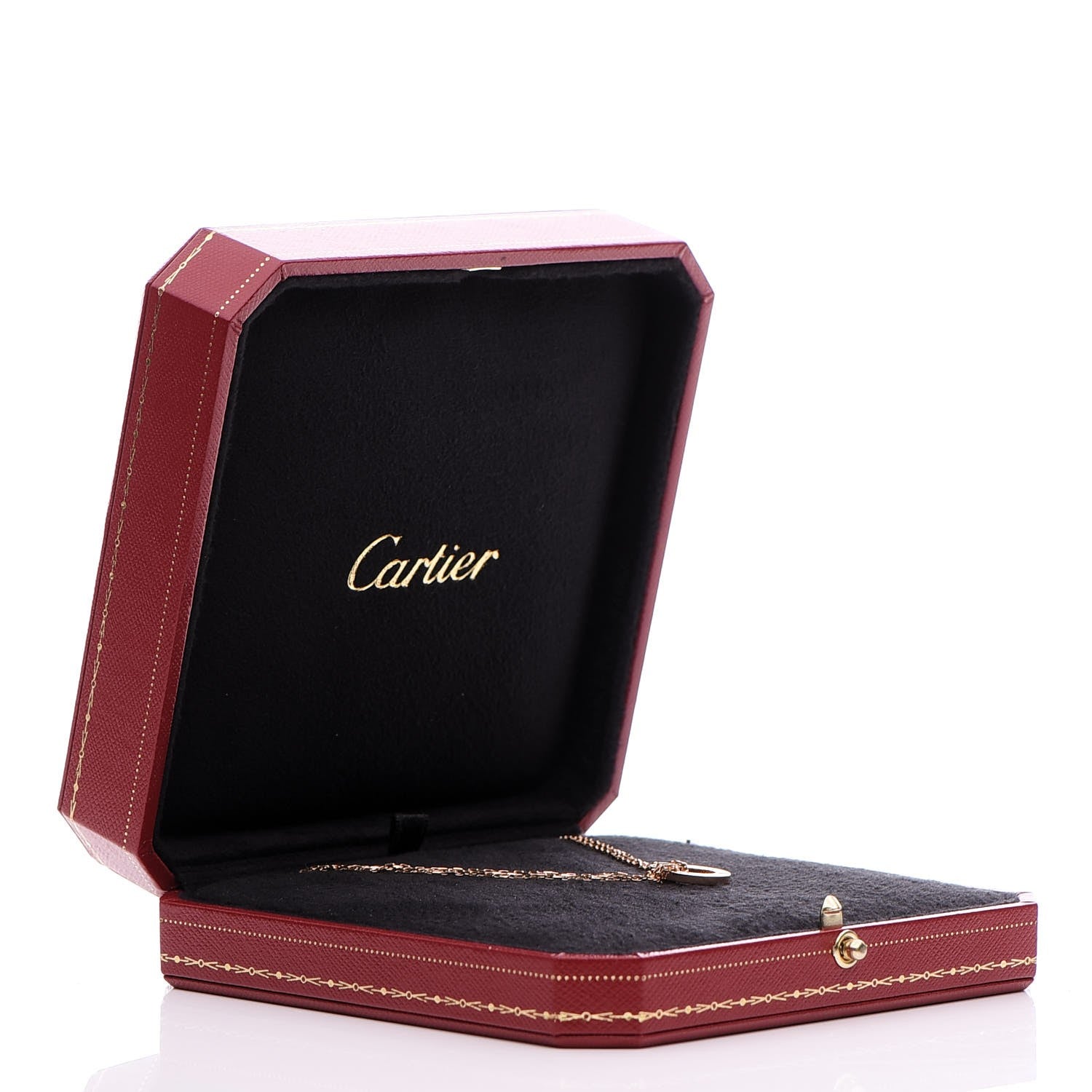 Cartier 18K Pink Gold 2 Diamond LOVE Necklace 7 of 7