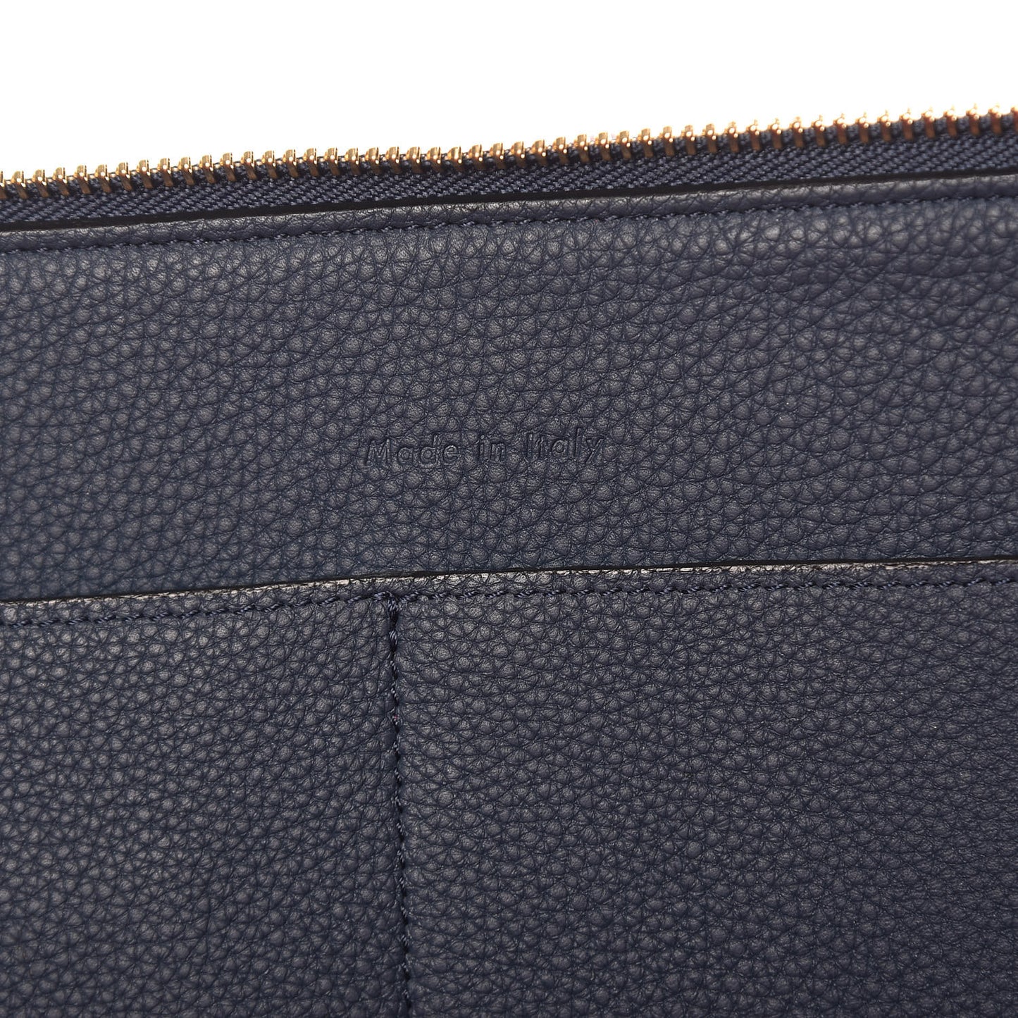Baby Grained Calfskin Medium Tri-Fold Bag Steel Blue