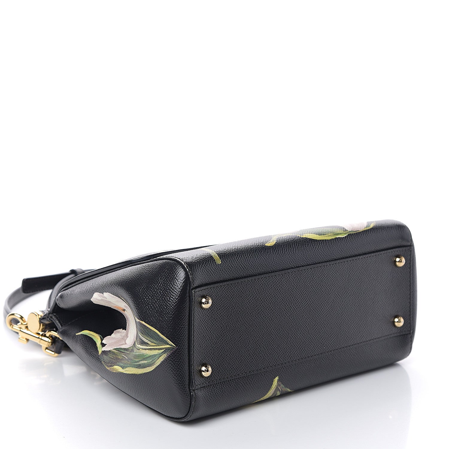 Dolce & Gabbana Dauphine Tulip Print Medium Miss Sicily Satchel Black 3 of 8