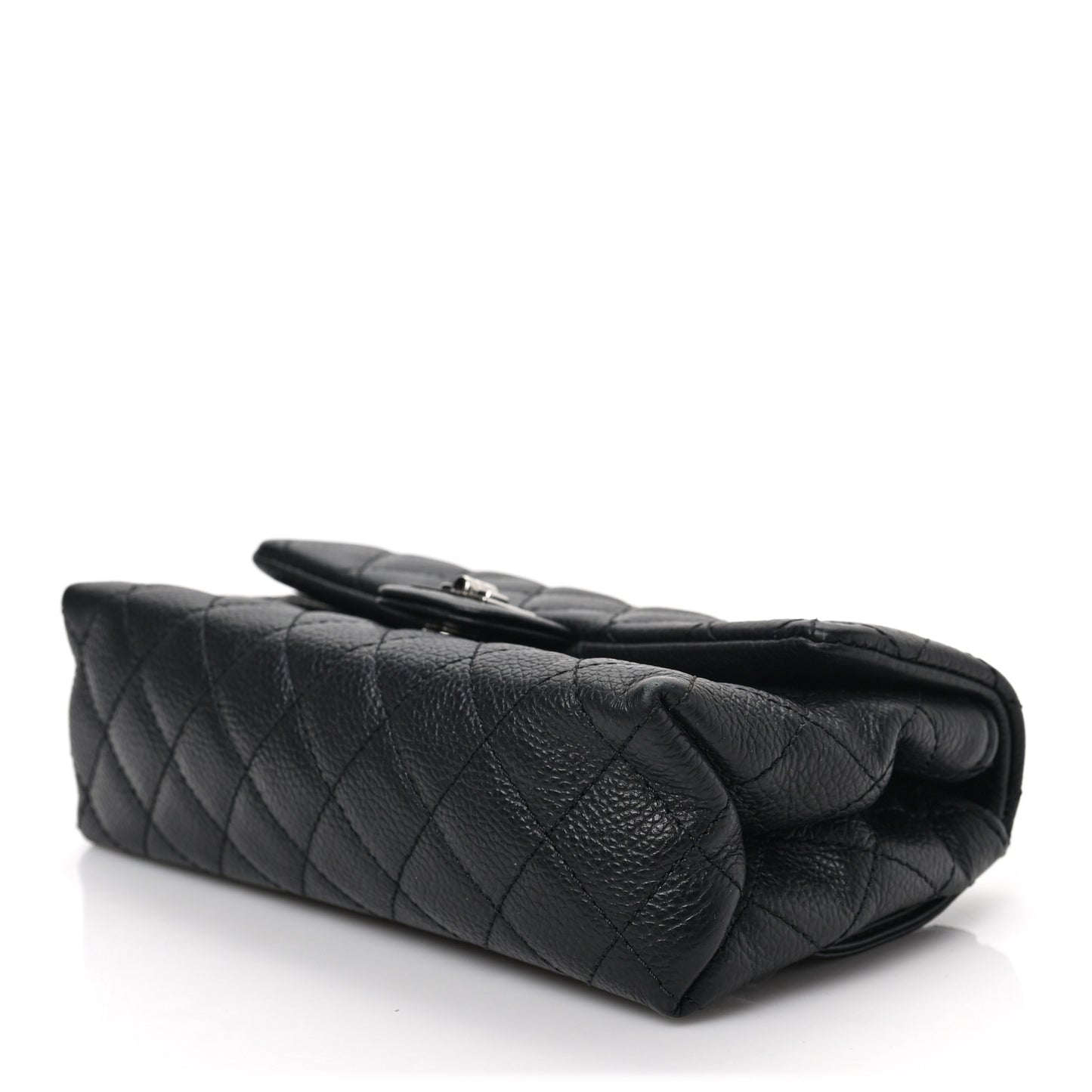 Grained Calfskin Quilted 2.55 Reissue Flap Belt Bag Clutch Black