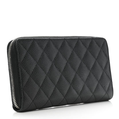 Chanel Caviar Quilted Large Gusset Zip Around Wallet Black 3 of 10
