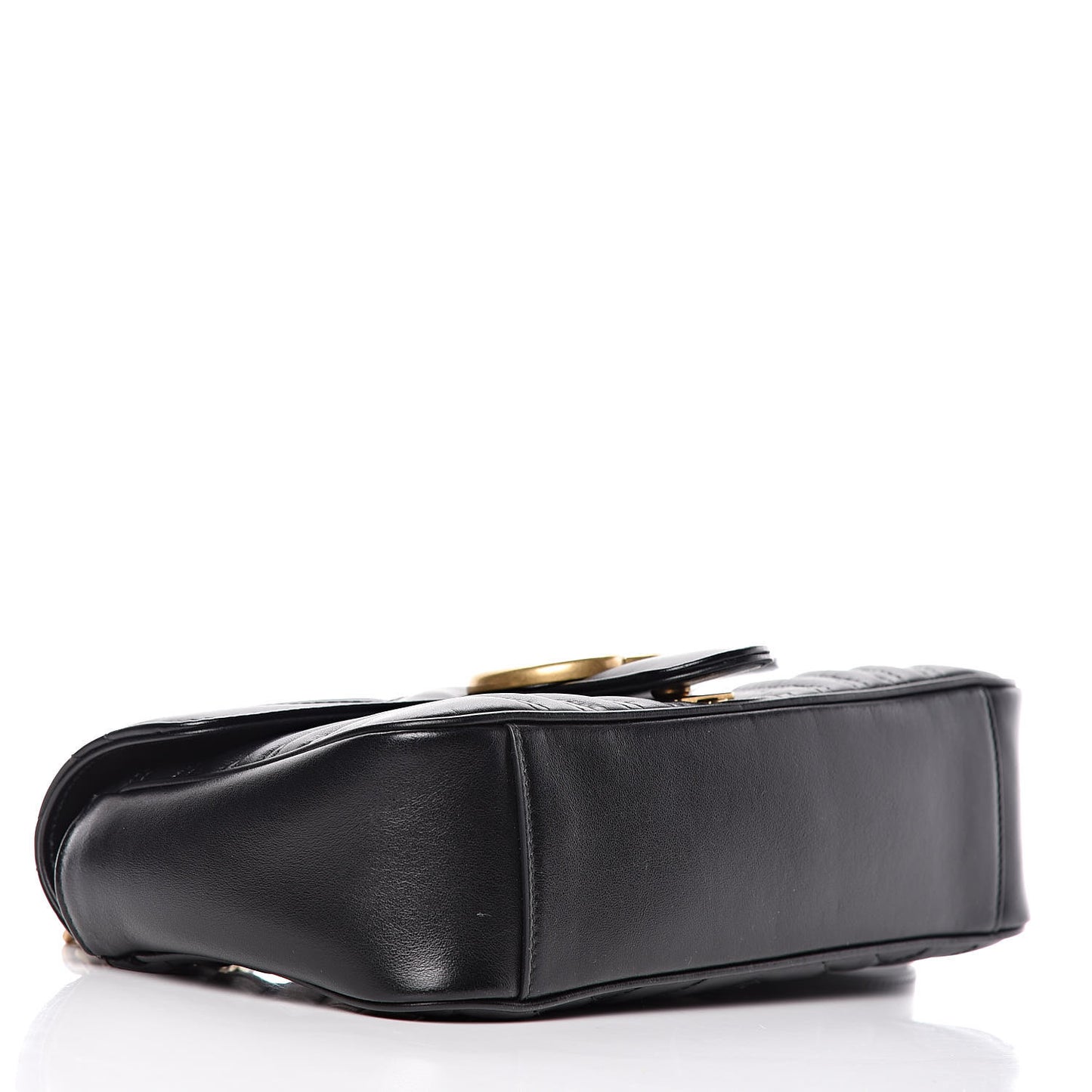 Calfskin Matelasse Small GG Marmont Shoulder Bag Black