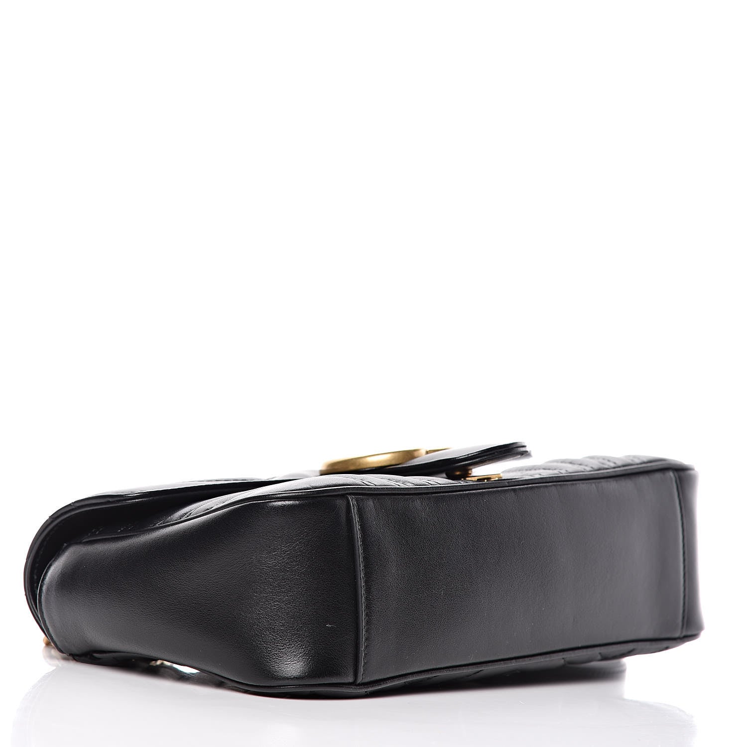 Gucci Calfskin Matelasse Small GG Marmont Shoulder Bag Black 4 of 9