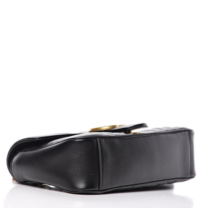 Gucci Calfskin Matelasse Small GG Marmont Shoulder Bag Black 4 of 9
