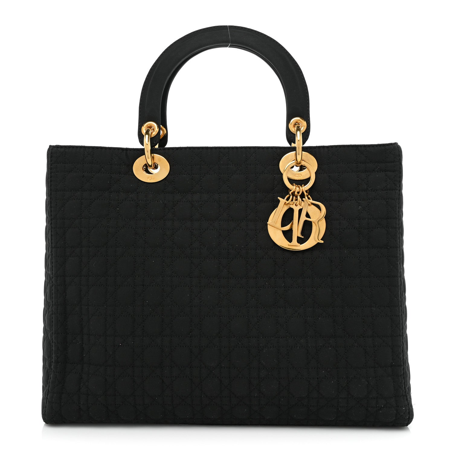 Christian Dior Nylon Cannage Large Lady Dior Black 1 of 17