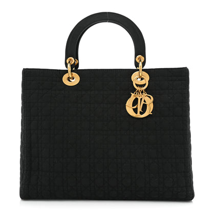 Christian Dior Nylon Cannage Large Lady Dior Black 1 of 17