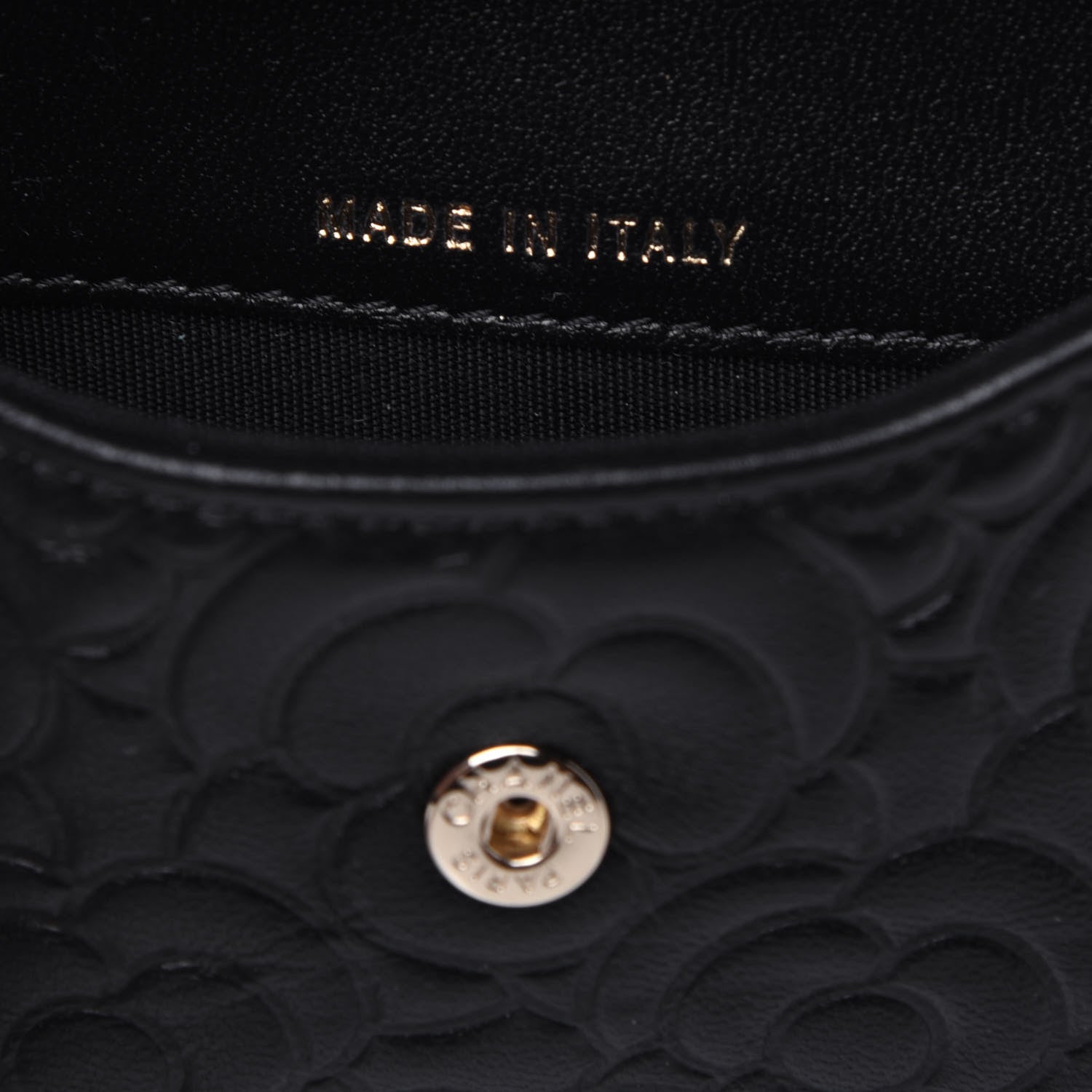 Chanel Lambskin Camellia Embossed Chain Belt Bag Black 7 of 13