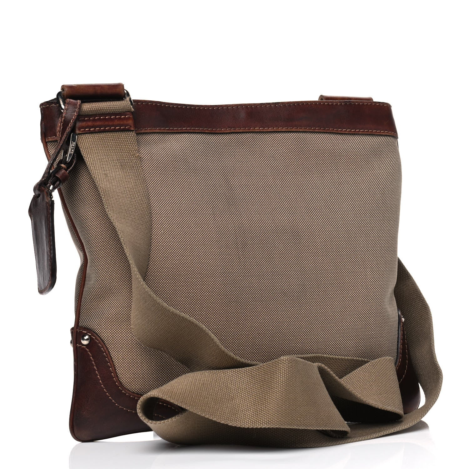 Prada Jacquard Logo Small Flat Messenger Bag Corda Bruciato 2 of 13