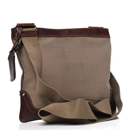 Prada Jacquard Logo Small Flat Messenger Bag Corda Bruciato 2 of 13