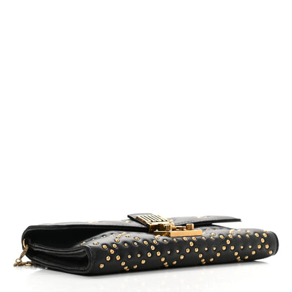 Christian Dior Lambskin Cannage Studded Dioraddict Wallet on Chain Black 4 of 11