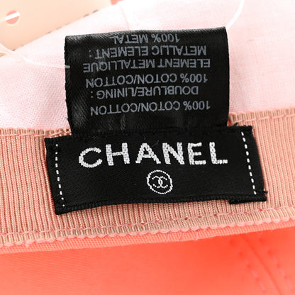 Chanel Cotton CC Cap Hat Orange Turquoise 8 of 10