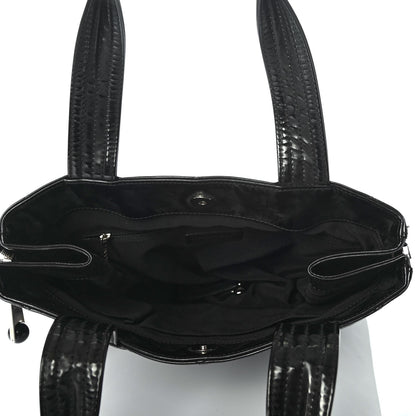 Chanel Patent Quilted Expandable CC Shopping Tote Black 4 of 4