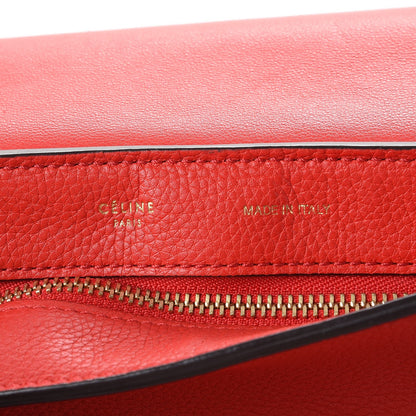 Celine Drummed Calfskin Suede Medium Trapeze Coquelicot 7 of 13