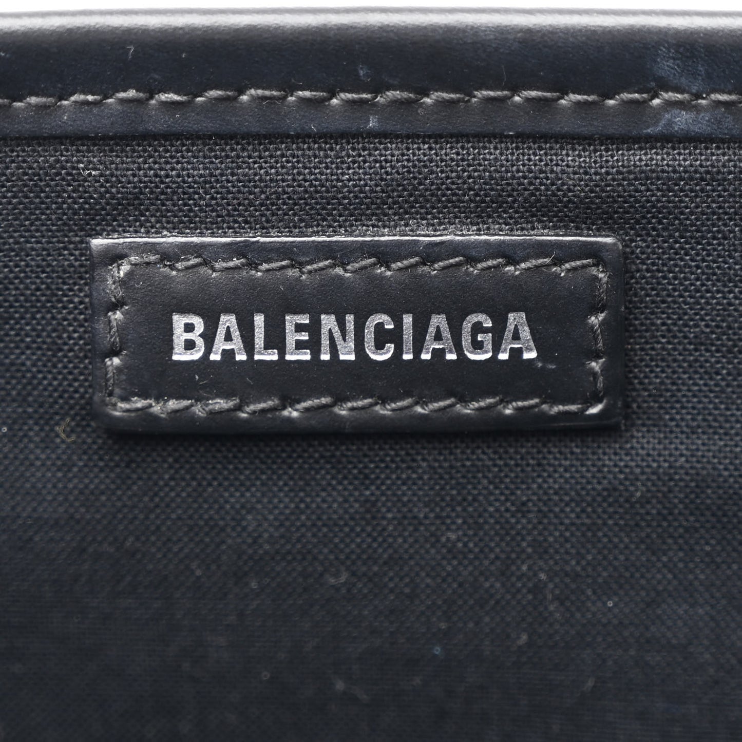 Cotton Canvas Calfskin Navy Cabas XS Black