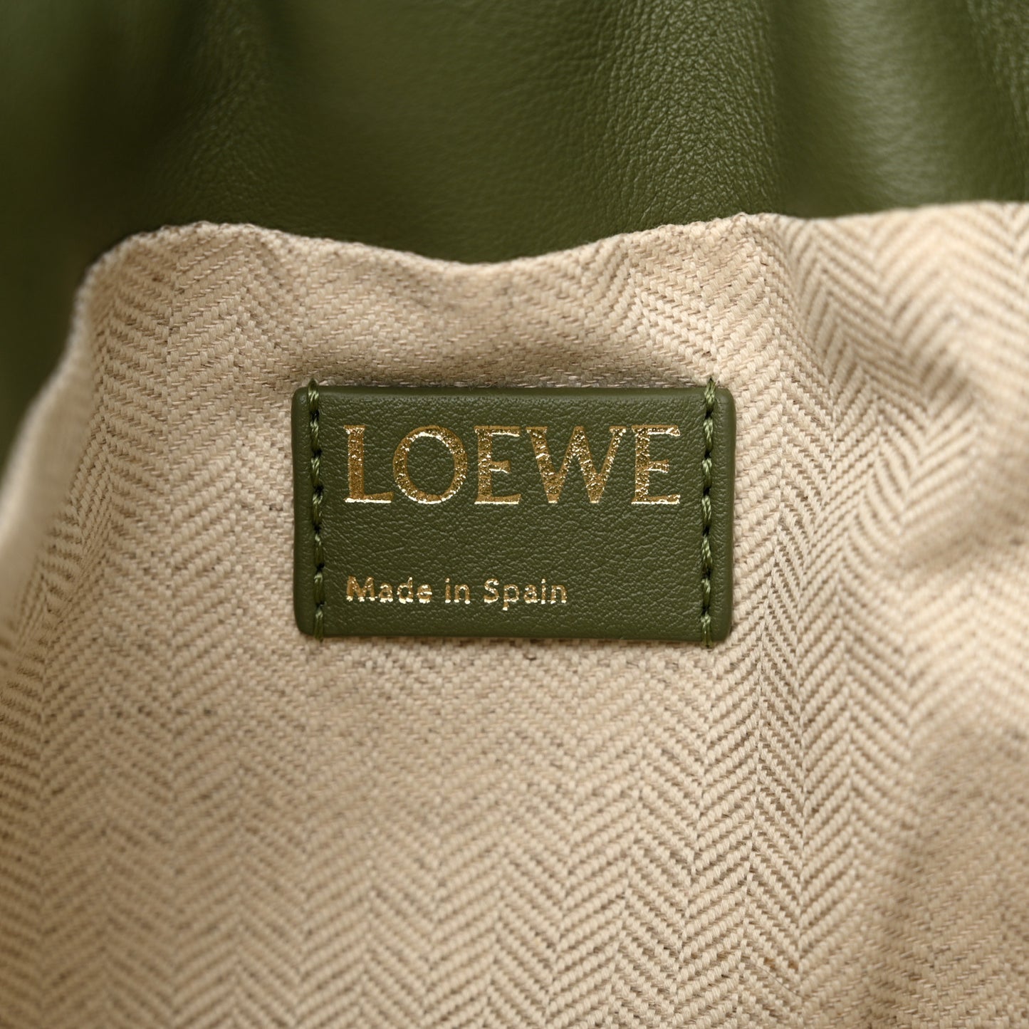 Jacquard Anagram Calfskin Mini Flamenco Knot Clutch Avocado Green