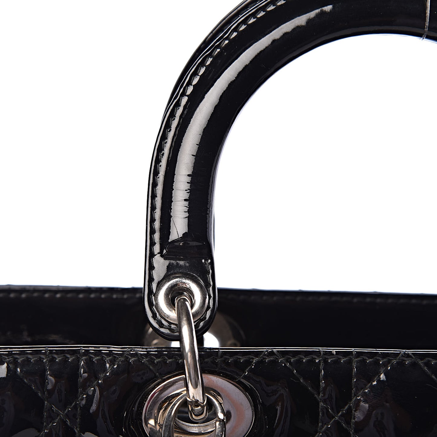Patent Cannage Large Lady Dior Black
