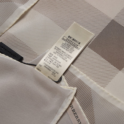 Burberry Silk Giant Check Scarf Pale Stone 6 of 6