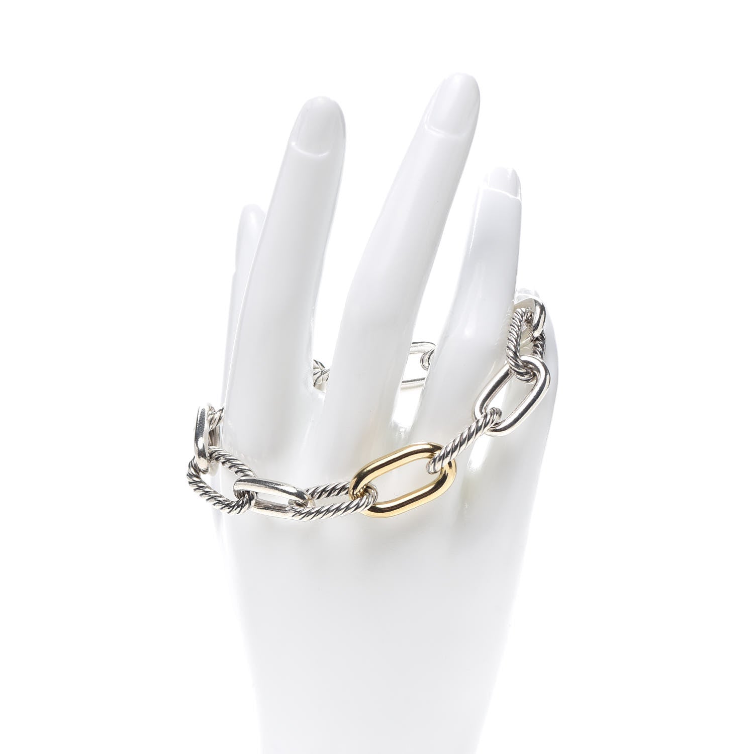 David Yurman Sterling Silver 18K Yellow Gold 11mm Madison Chain Bracelet 2 of 5