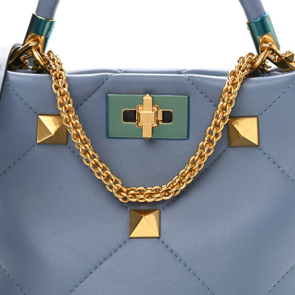 Valentino Garavani Nappa Small Roman Stud The Handle Bag Niagara 8 of 11