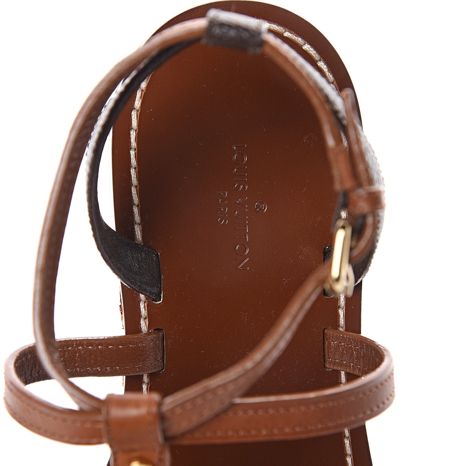 Louis Vuitton Monogram Wayside Flat Sandals 37 Gold 5 of 7