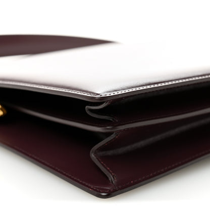 Celine Patina Box Calfskin Medium Clasp Bag Bordeaux 9 of 11