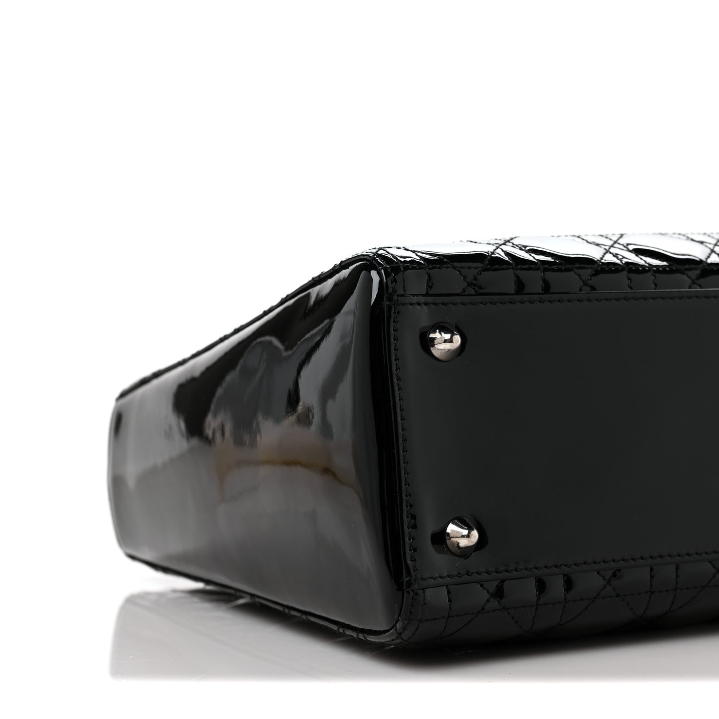 Patent Cannage Large Lady Dior Black