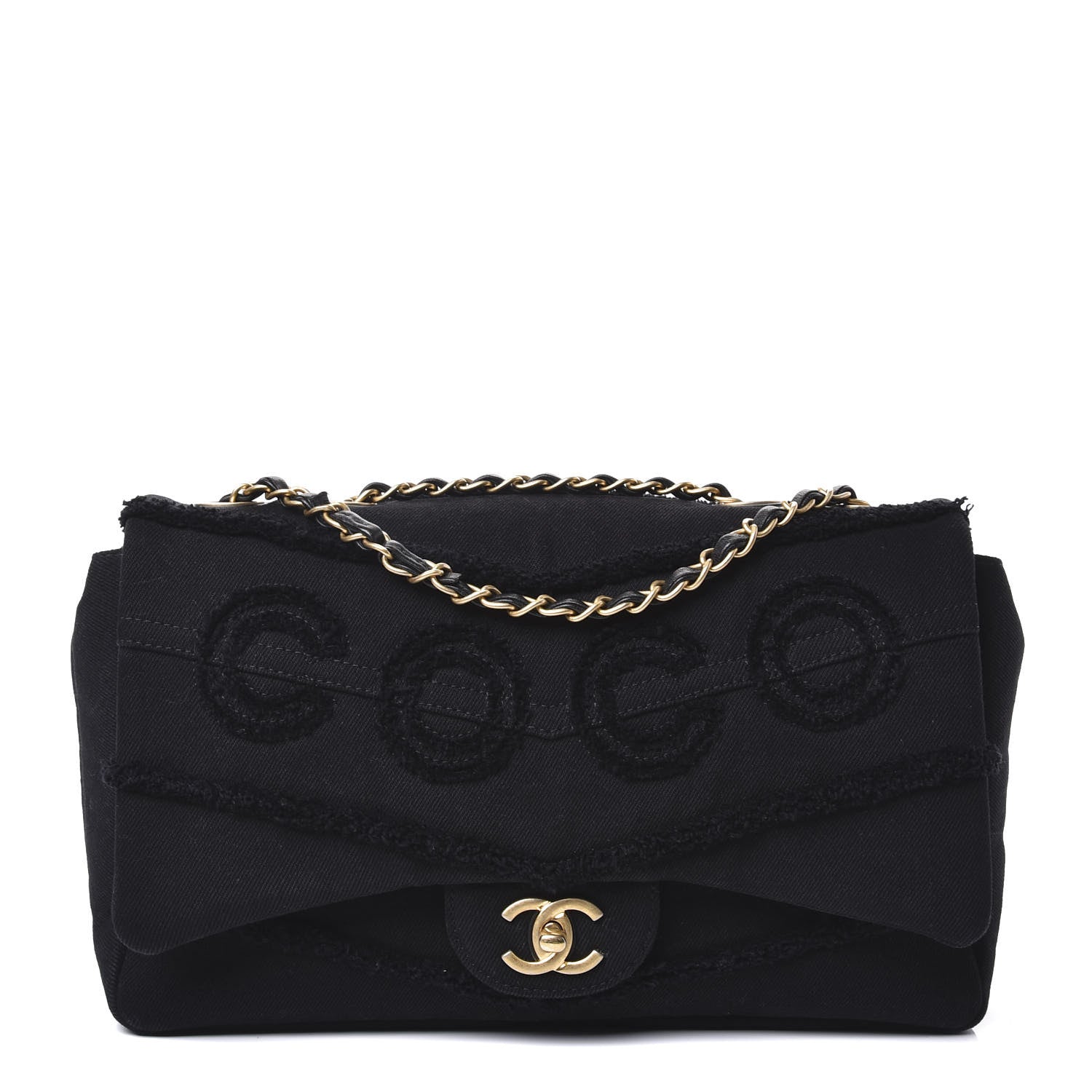 Chanel Denim Coco Jumbo Single Flap Black 1 of 10
