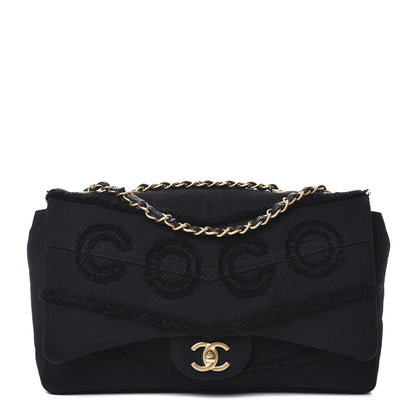 Chanel Denim Coco Jumbo Single Flap Black 1 of 10