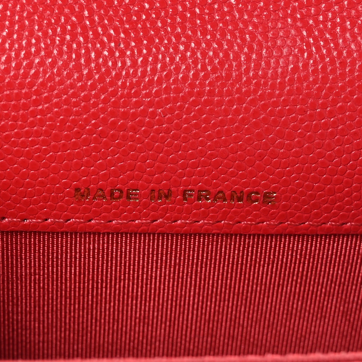 Caviar Quilted Flap Card Holder Wallet Red