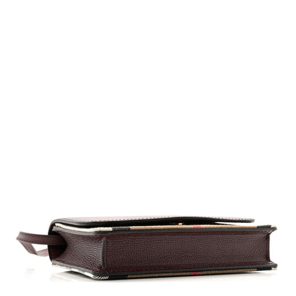 Burberry Grained Calfskin House Check Tartan Mix Hampshire Wallet On Chain Mahogany Red 4 of 9