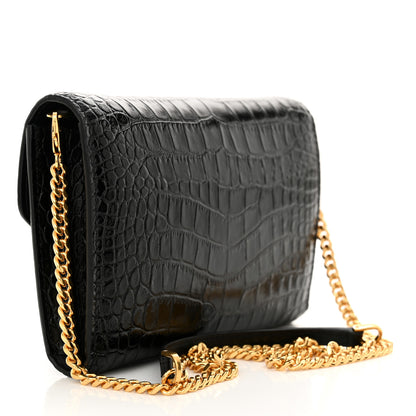 Tom Ford Calfskin Crocodile Embossed Mini Whitney Shoulder Bag Black 3 of 11