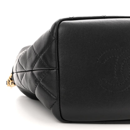 Chanel Lambskin Quilted Small Perfect Meeting Hobo Black 10 of 11