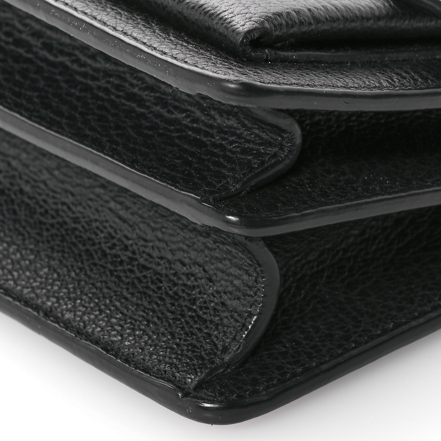Grained Calfskin Medium Monogram Sunset Satchel Black