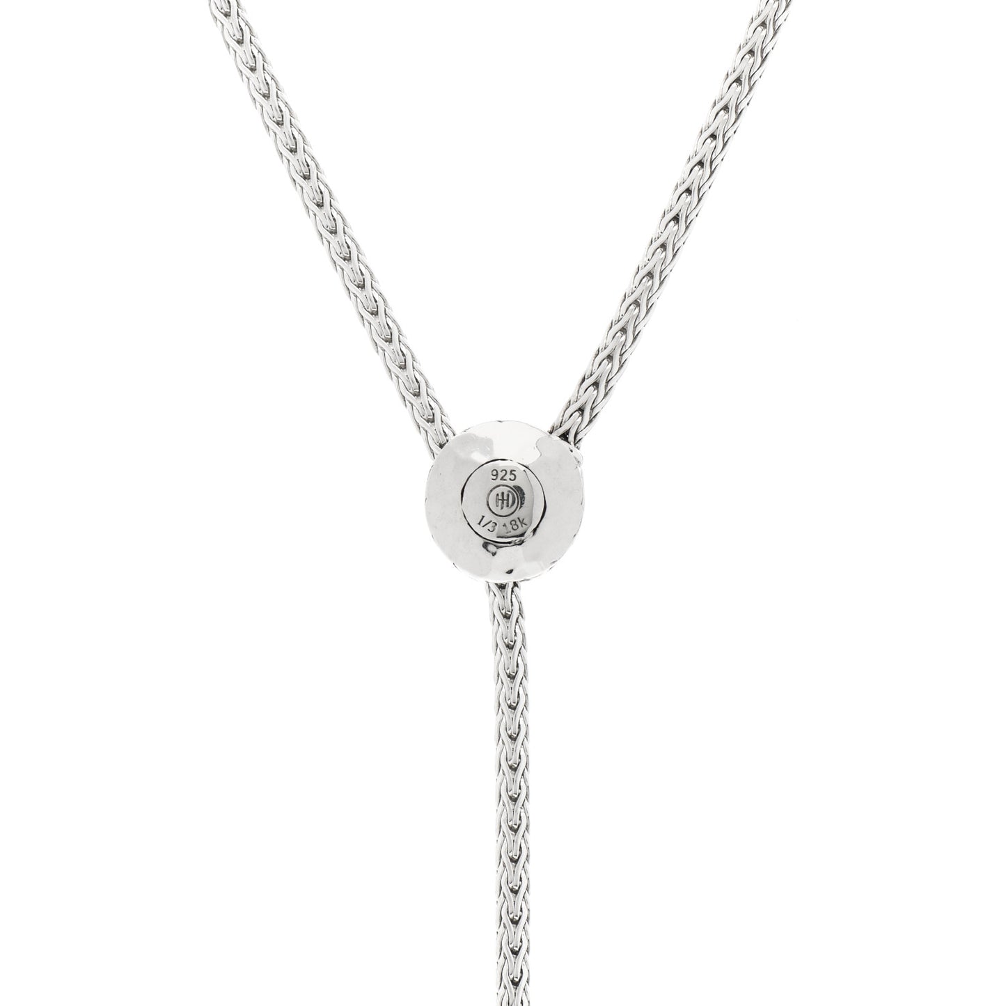 Sterling Silver 18K Yellow Gold Classic Chain Hammered Y Necklace