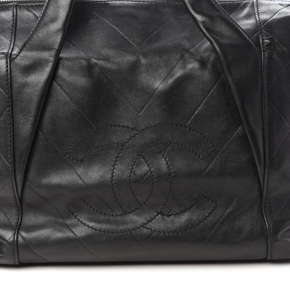Chanel Calfskin Chevron CC All Day Long Boston Black 10 of 10
