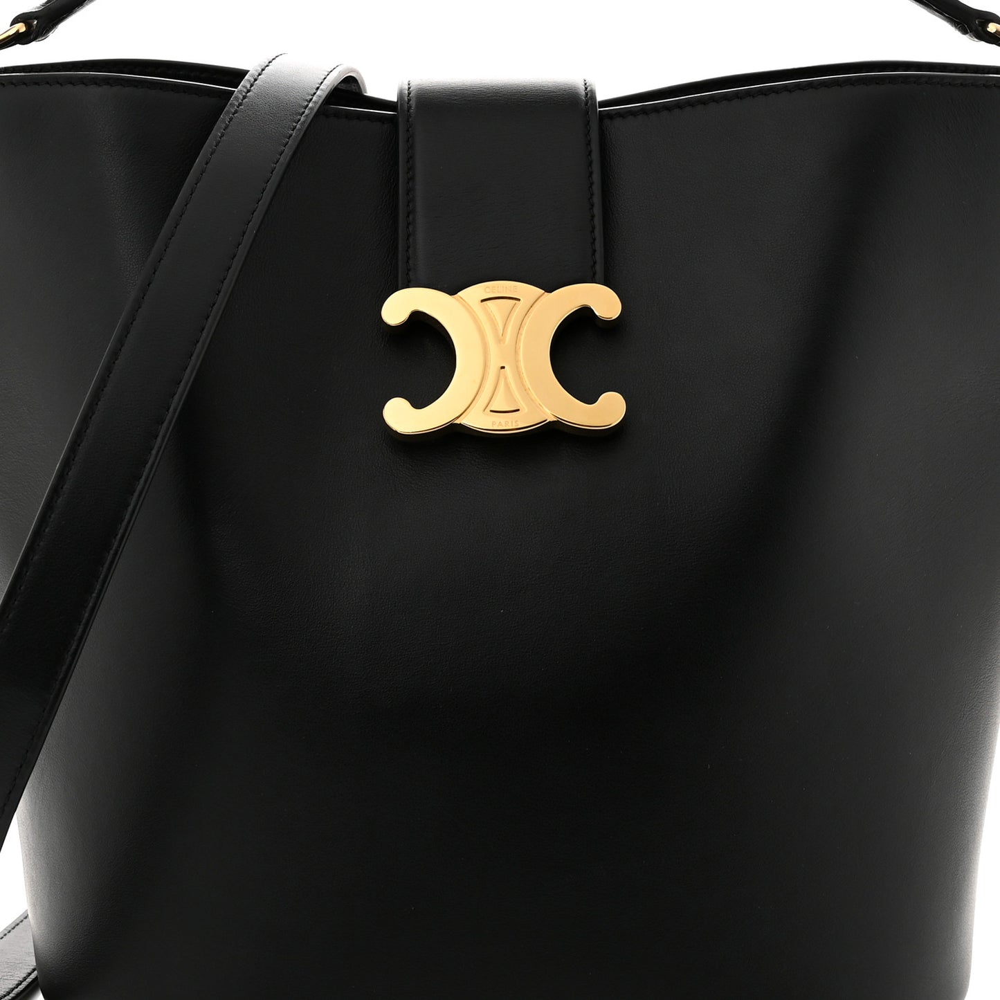 Smooth Calfskin Triomphe Medium Louise Bag Black