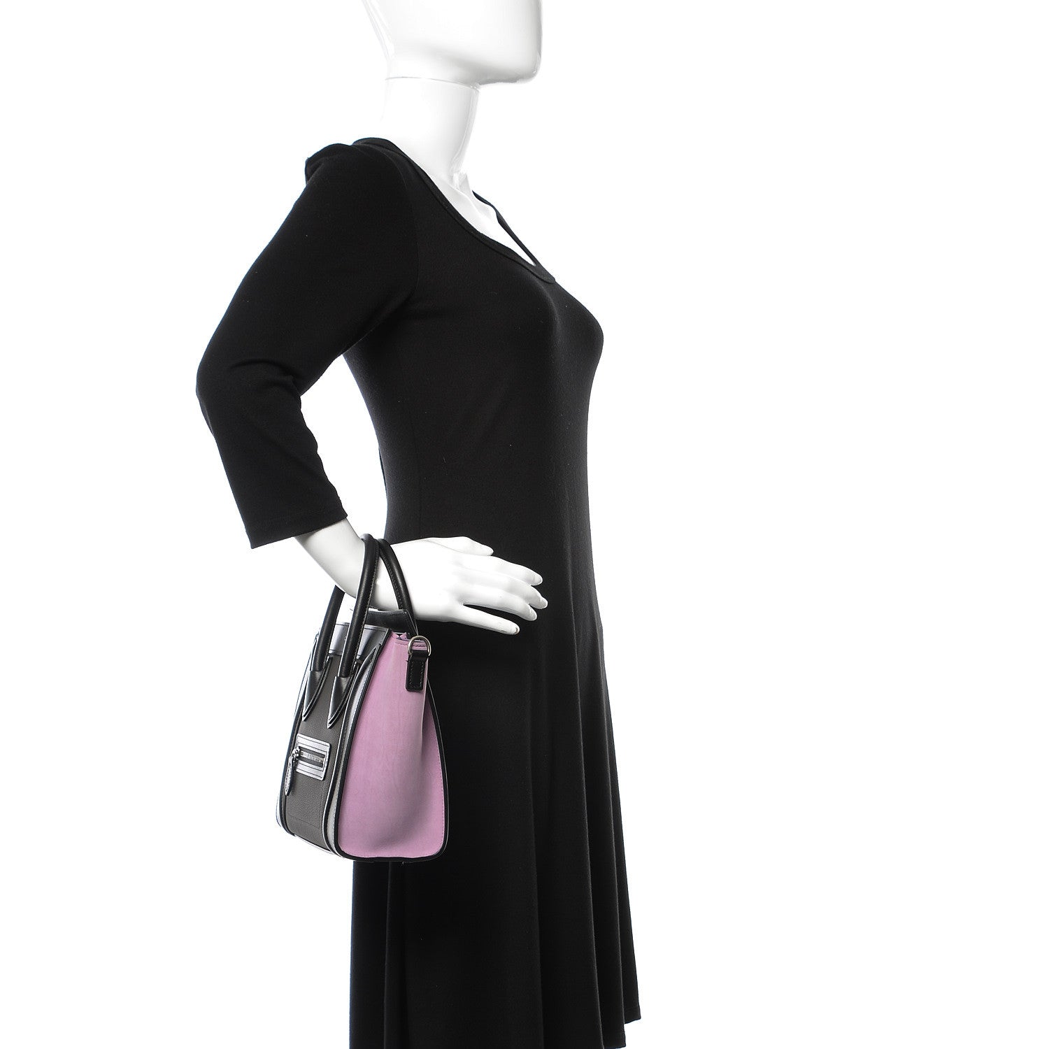 Celine Baby Grained Calfskin Nubuck Tri-color Nano Luggage Anthracite 2 of 10
