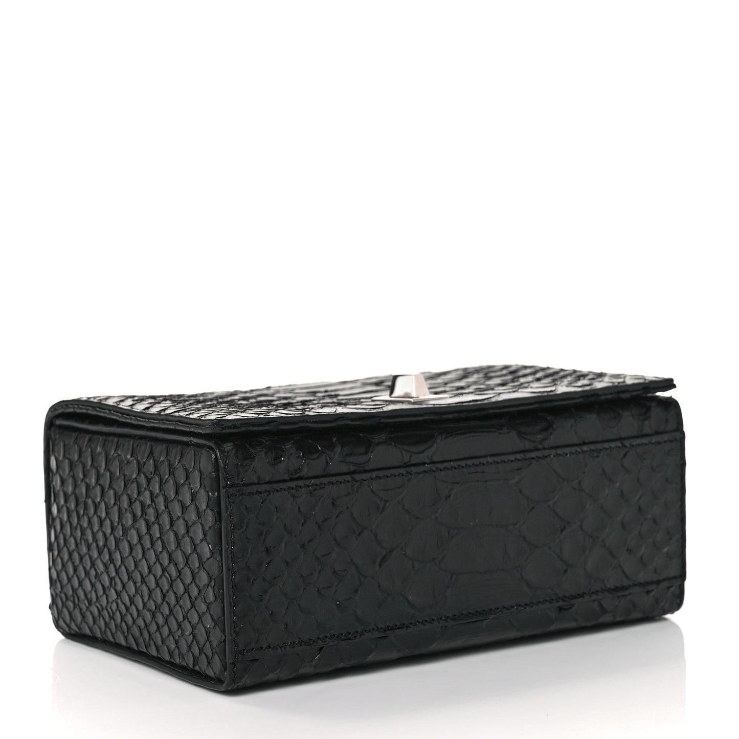Calfskin Crocodile Embossed Bag Black