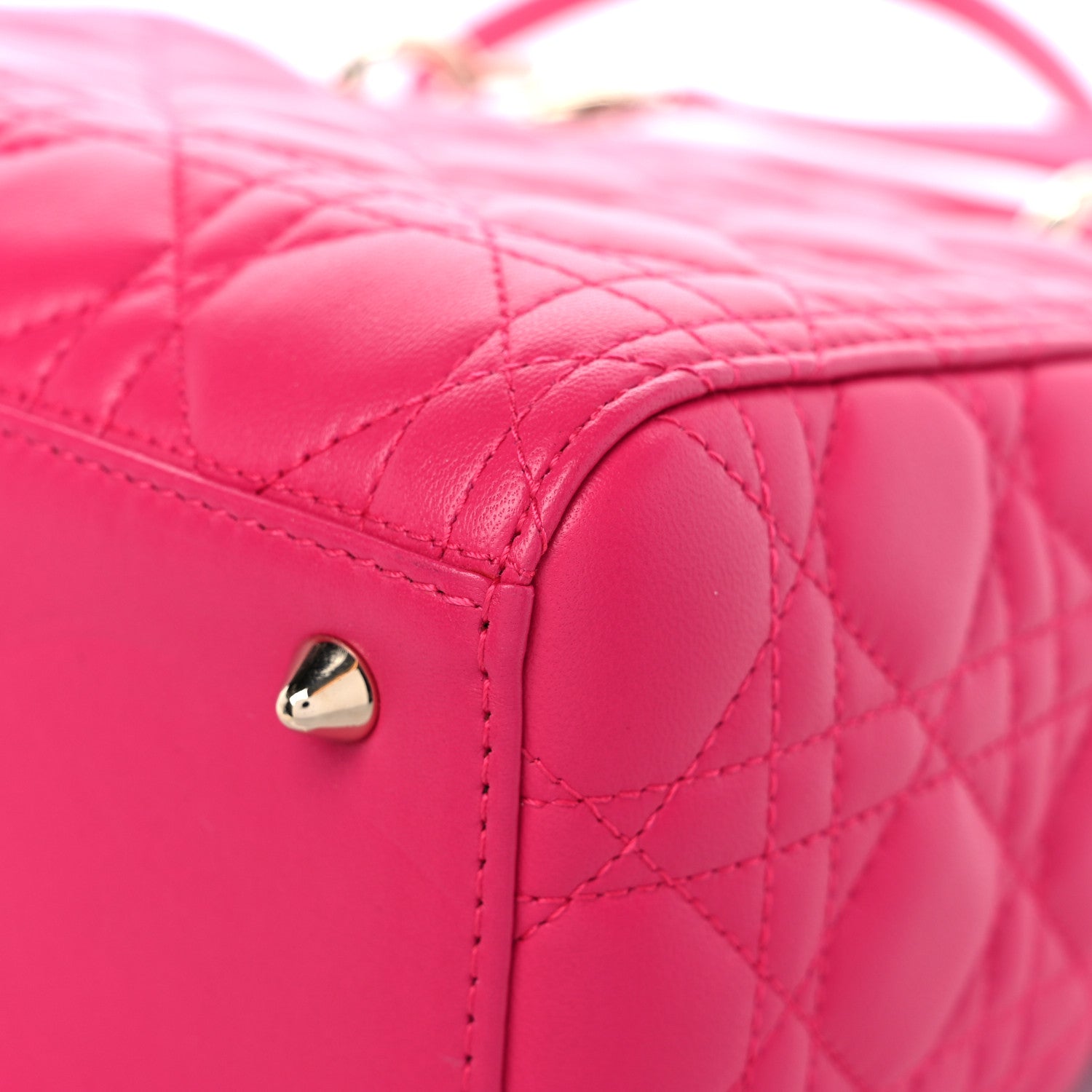 Christian Dior Lambskin Cannage Medium Lady Dior Fuchsia 10 of 10